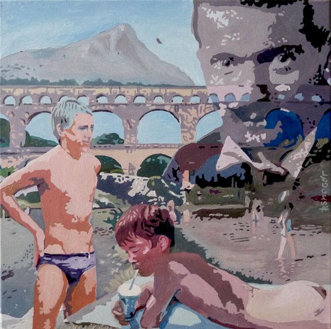 bather - oil on canvas 50x50, Piotr Smogór