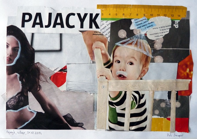 pajacyk,collage, papier A4 - Piotr Smogór
