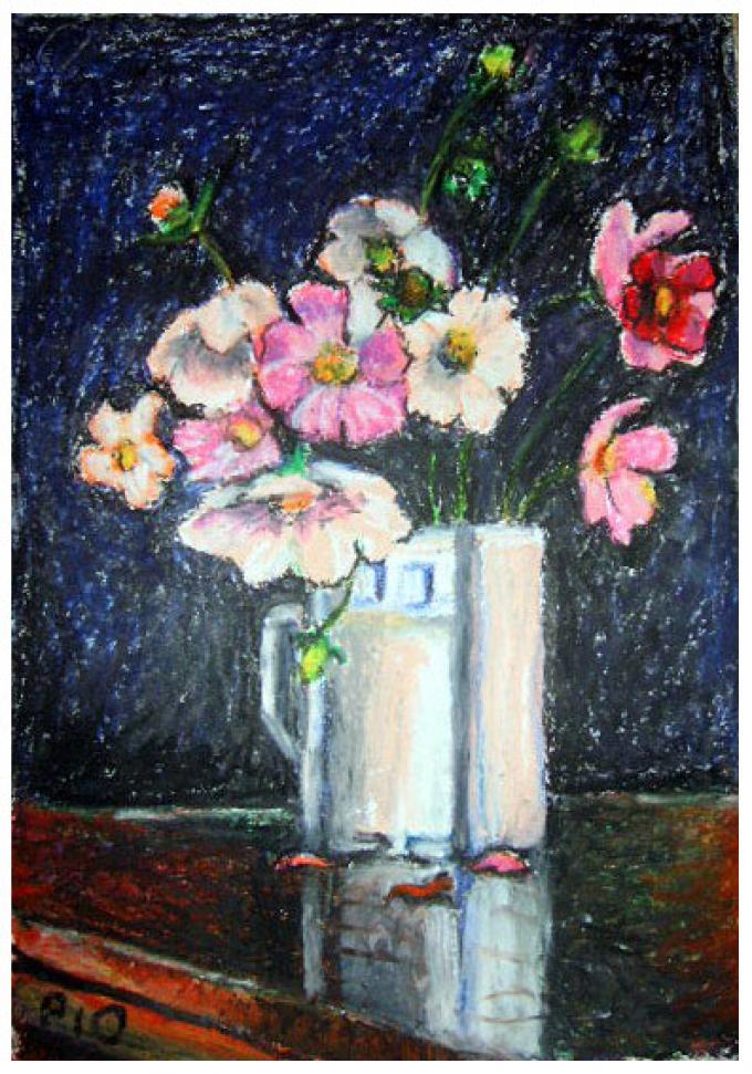 Kwiaty, pastel na papierze, 2007
