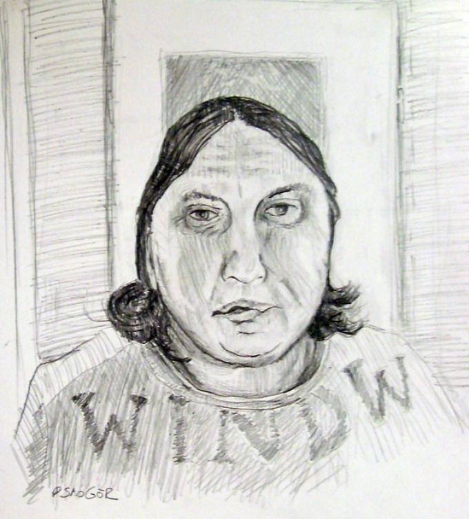 portret mamy, ołówek, 2009