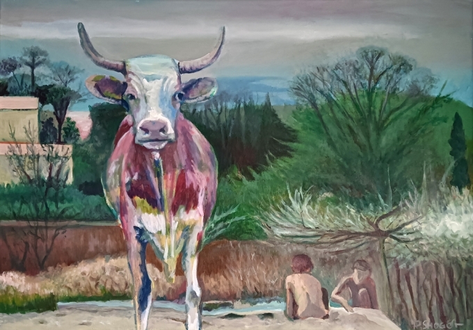 pejzaż z krową- Piotr Smogór